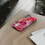 Pop Art Kiss Lip Pattern Phone Case | Bold Lightning Star Collage