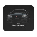 Black Skyline GT-R R34 Illustration Mouse Pad | JDM Car Desk Mat