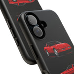 C4 Corvette Art Phone Case Red, Three-View Vector Cover, Gift