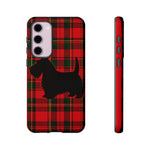 Scottish Terrier Silhouette Plaid Art Tough Phone Case