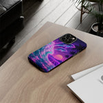 Neon Dolphin Ocean Vaporwave Art Tough Phone Case