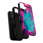 Neon Flamingo Pool Vaporwave Art Tough Phone Case