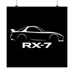 RX-7 FD Poster JDM Sports Car Line Art Wall Print Rotary Turbo Import Decor
