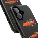 C3 Corvette Art Phone Case Orange, Three-View Vector Cover, Gift