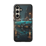 Vintage Teal 1957 Bel Air Classic Car Tough Case | Retro Rainy City Phone Cover