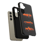 C3 Corvette Art Phone Case Orange, Three-View Vector Cover, Gift