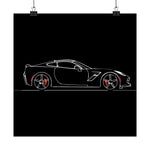 2019 C7 Corvette Poster Side View Chevy Sports Car Wall Art