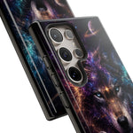 Cosmic Wolf Phone Case, Galaxy Nebula Portrait Tough Cover, Gift