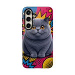 British Shorthair Round Pop Art Tough Phone Case