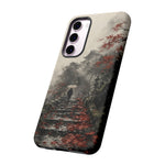 Autumn Temple Steps phone case | Japanese watercolor landscape cover