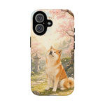 Akita under Cherry Blossoms Dog Breed Phone Case