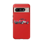 Red Classic Corvette C1 Illustration phone case | Retro Car Tough Case