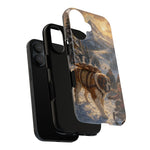 Saint Bernard Winter Rescue phone case | snowy mountain dog scene