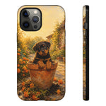 Rottweiler Puppy in Flower Pot Tough Case | Floral Dog Phone Cover