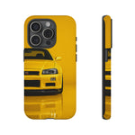 Yellow Skyline Phone Case, R34 GTR 90s JDM Legend Tough Cover for Men Gift