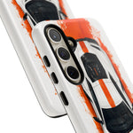 Z06 C8 Phone Case, White Top-Down Painterly Stripe Cover