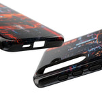 Orange Supra Phone Case, Neon City Night JDM Sports Car Tough Cover