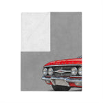 1960 Red Impala Illustration Velveteen Blanket | Classic Car Throw