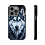 Siberian Husky Geometric Diamond Art Tough Phone Case