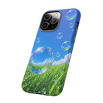 Bubbles Over Grass phone case | Tough Cover