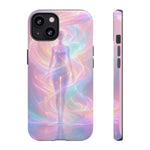 Pastel Aura Phone Case, Swirling Silhouette 3D Cover, Gift