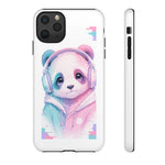 Pastel Panda Phone Case, Glitch Color Block Cover
