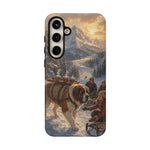 Saint Bernard Winter Rescue phone case | snowy mountain dog scene