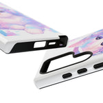 Pastel Cat Phone Case, Headphones Glitch Color Block Cover