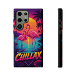 Chillax Flamingo Tropical Vaporwave Phone Case – Retro Bird Aesthetic