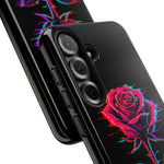 Glitch Rose Neon Phone Case Vaporwave Tough Cover