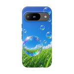 Bubbles Over Grass phone case | Tough Cover