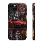 Red FD RX-7 Blossom Alley Tough Phone Case - Rain-Slicked Night