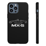 MX-5 Miata White Side Silhouette Tough Phone Case Cover Gift