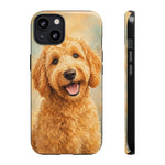 Goldendoodle Fluffy Curls Portrait Art Tough Phone Case