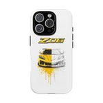 Z06 Corvette Phone Case, Yellow Sketch Reveal Chrome Cover