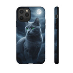 Russian Blue Cat Silver Moonlight Art Tough Phone Case