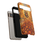 Yorkshire Terrier Jumping in Autumn Leaves Tough Case | Fall Dog Phone Cover