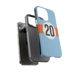 Copy of Blue Orange Number 20 Retro Racing Stripe Tough Phone Case Cover