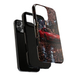Red FD RX-7 Blossom Alley Tough Phone Case - Rain-Slicked Night