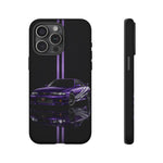 R33 Skyline Phone Case, Purple 97 JDM Sports Car Stripe Studio Cover