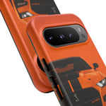 Orange Mustang Art Phone Case, GT500 American Muscle Car Tough Cover for Male