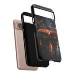 Orange Datsun 240Z on Rainy City Street phone case | Tough Cases