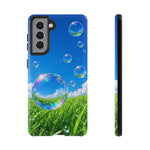 Bubbles Over Grass phone case | Tough Cover