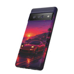 FD RX-7 Retro Sunset Sports Car Tough Case | Neon Vaporwave Beach Drive