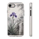 Purple Iris Rain Lakeside Phone Case Zen Art Tough Case