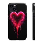 Melting Glitch Heart Neon Phone Case