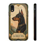 Doberman Art Deco 'La Dolce Vita' Phone Case | Vintage Dog Design