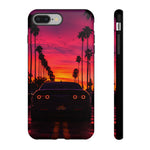 Matte Black Challenger Sunset Tough Phone Case - Palm Silhouette