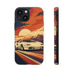 Retro Sunset Countach phone case | Sports car tough cover