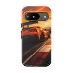 Orange C7 ZR1 High Wing Sports Car Tough Phone Case